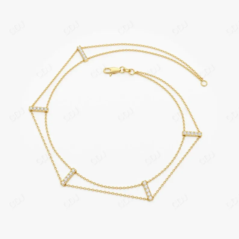 0.15CTW Moissanite Minimalist Bar Set Bracelet