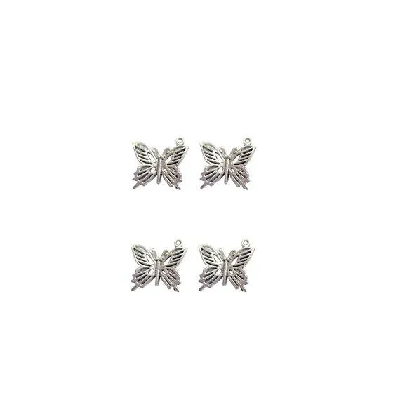 10 Pcs Tibetan Silver Filigree Butterfly 20X20mm Charms Pendants