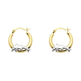 14K Dolphin Hoop Earrings