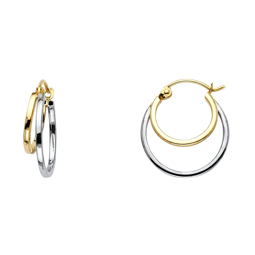 14K Double Hoop Earrings