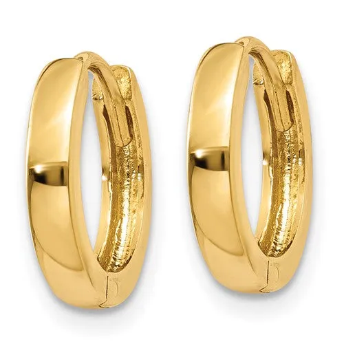 14k Gold 2.25mm Round Hinged Hoop Earrings