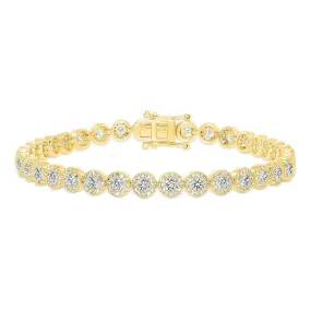 14K Gold Diamond Halo Bracelet