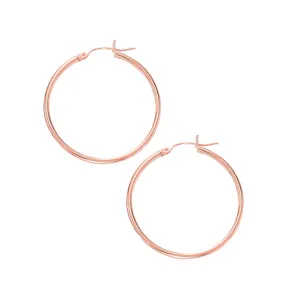 14K Rose Gold 30 mm Hoop Earrings