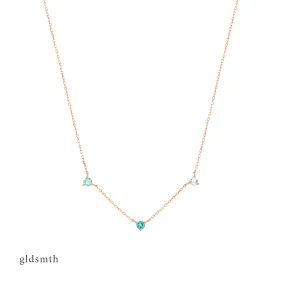 14k Rose Gold Florence Blue Topaz Necklace