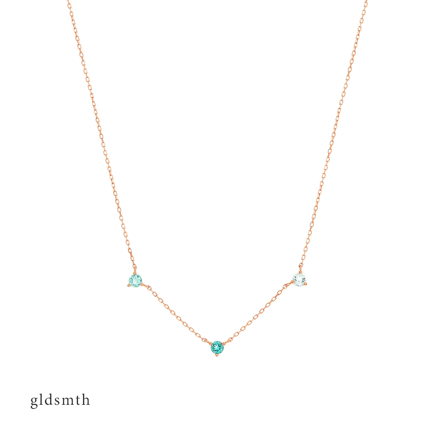 14k Rose Gold Florence Blue Topaz Necklace