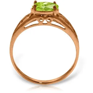 14K Solid Rose Gold Filigree Ring w/ Natural Peridot