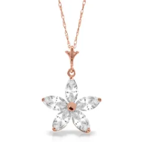 14K Solid Rose Gold Natural Rose Topaz Necklace Jewelry