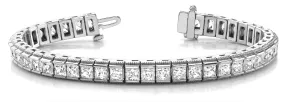 14K Tennis Bracelet Square Princess Cut Diamonds