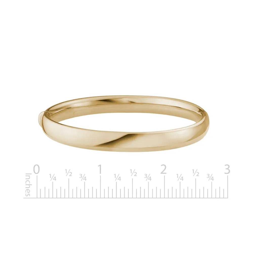 14k Wide Polished Hinged Bangle