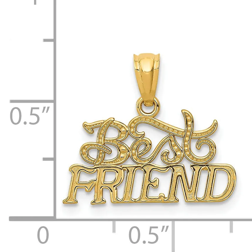 14k Yellow Gold Best Friends Charm Pendant