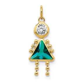 14k Yellow Gold December Girl Gemstone Charm