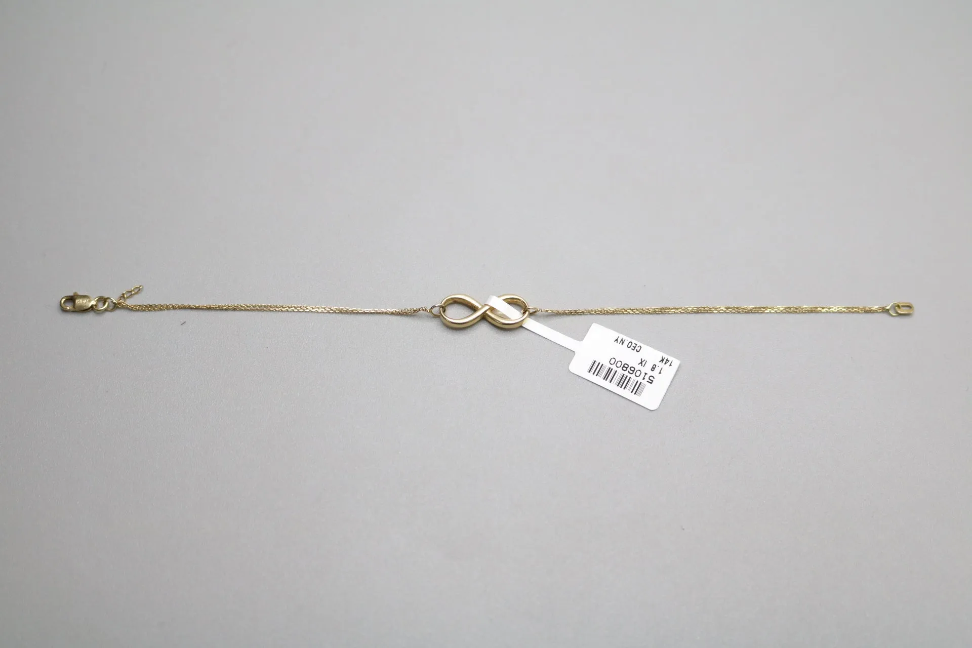 14K Yellow Gold Infinity Design Bracelet (7 Inches)