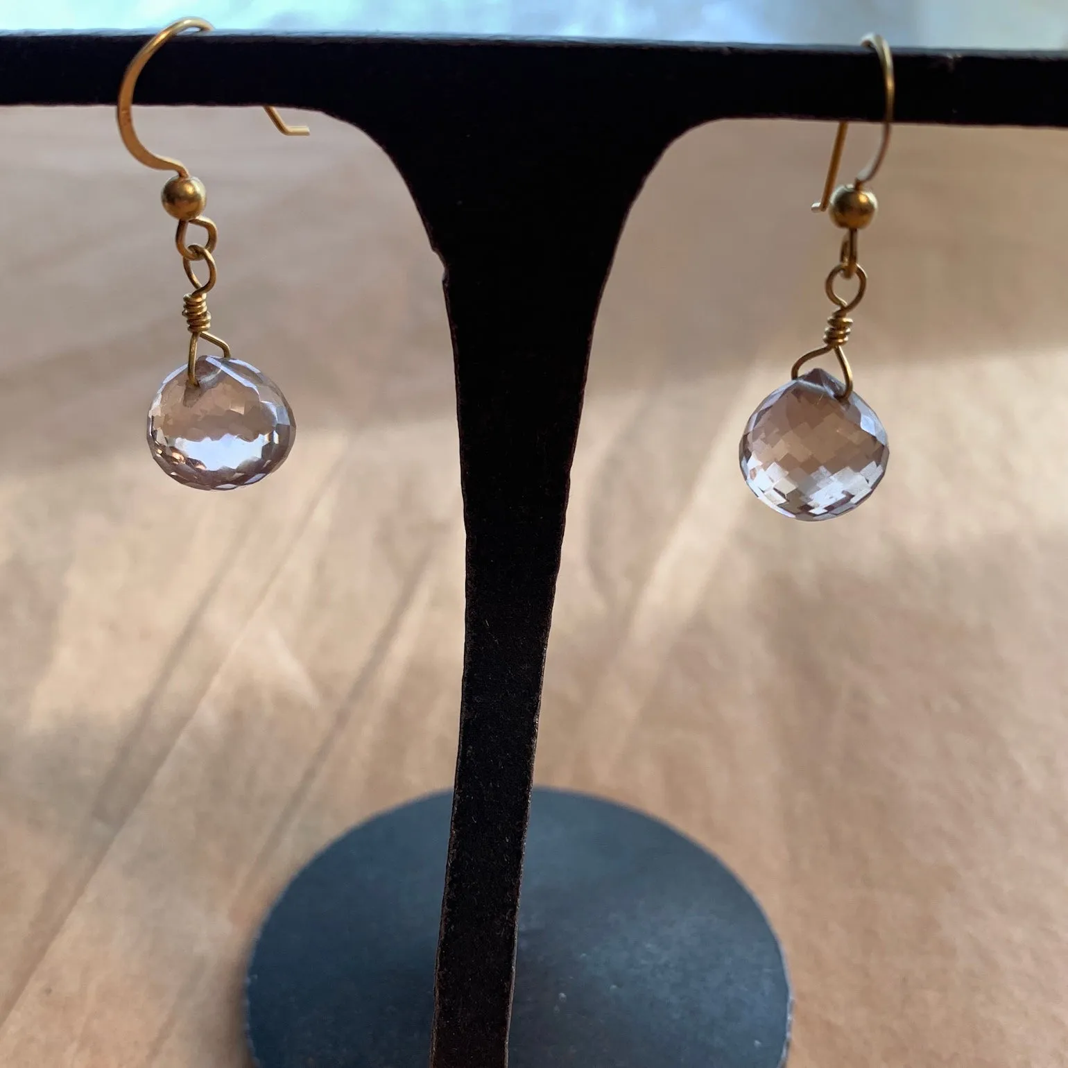 18 Karat Gold & Smokey Quartz Earrings