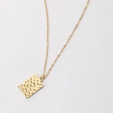 18K Gold-Filled Hammered Pendant Necklace