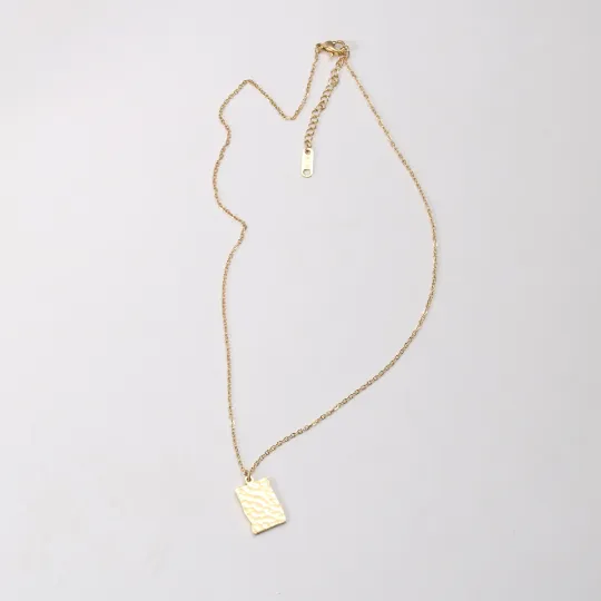 18K Gold-Filled Hammered Pendant Necklace