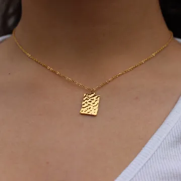 18K Gold-Filled Hammered Pendant Necklace