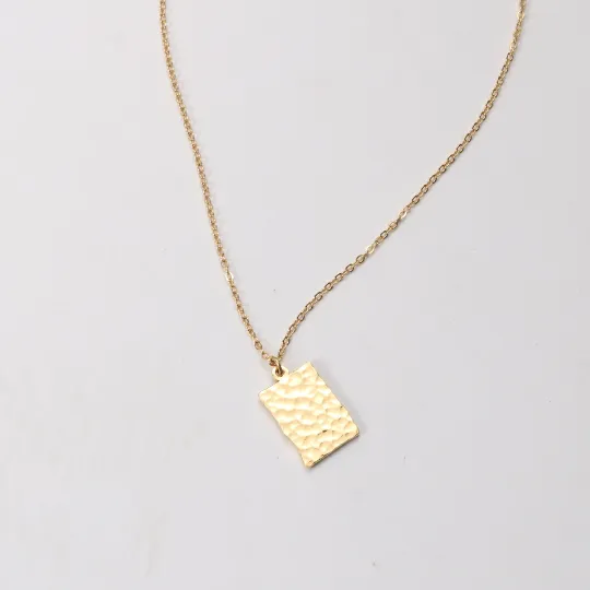 18K Gold-Filled Hammered Pendant Necklace