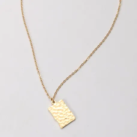 18K Gold-Filled Hammered Pendant Necklace