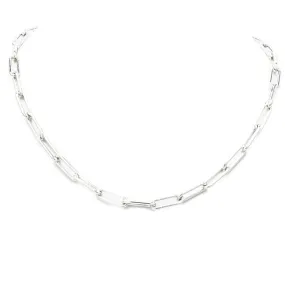 18" White Gold Linked Chain Necklace