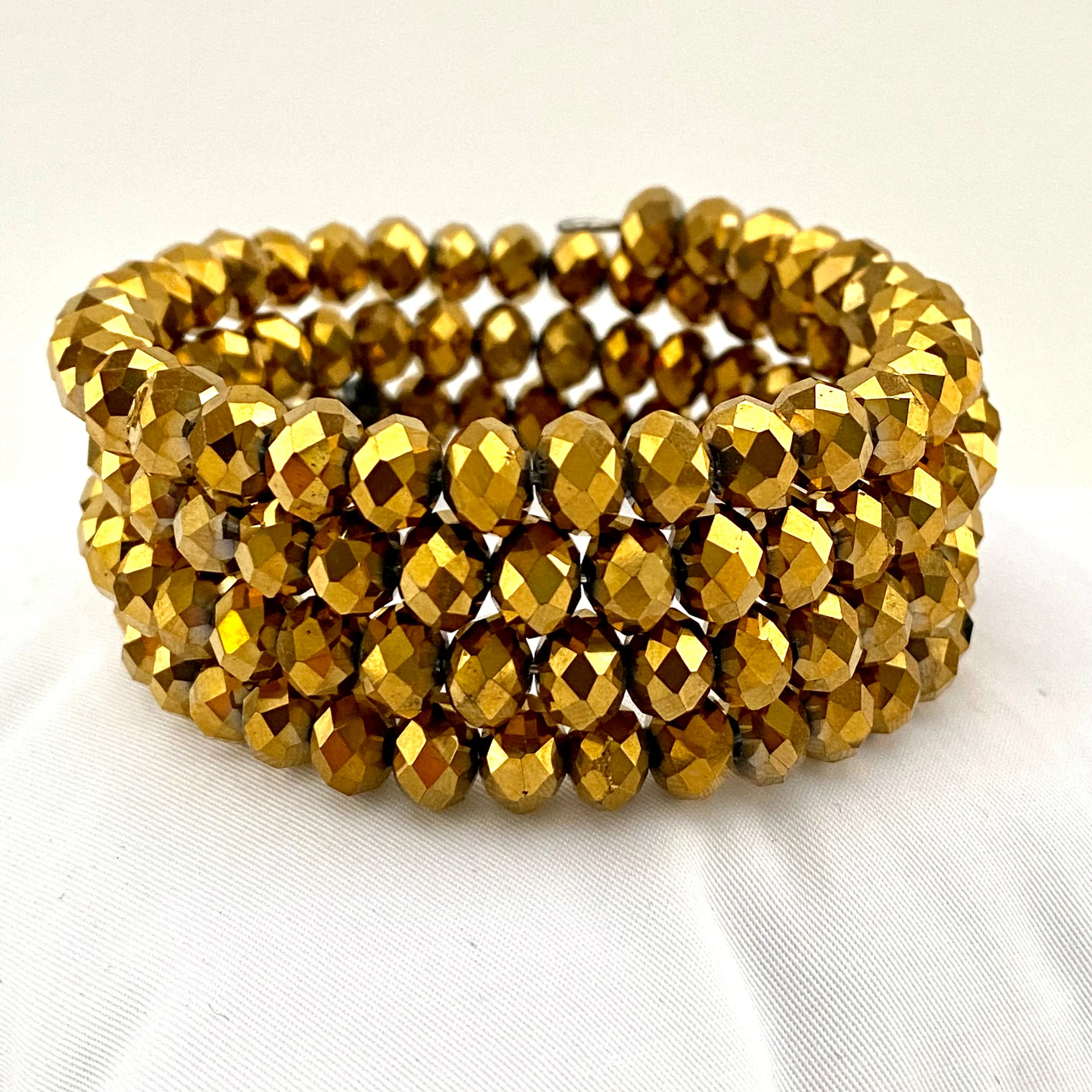 1940s Glass Bead Coil Bracelet