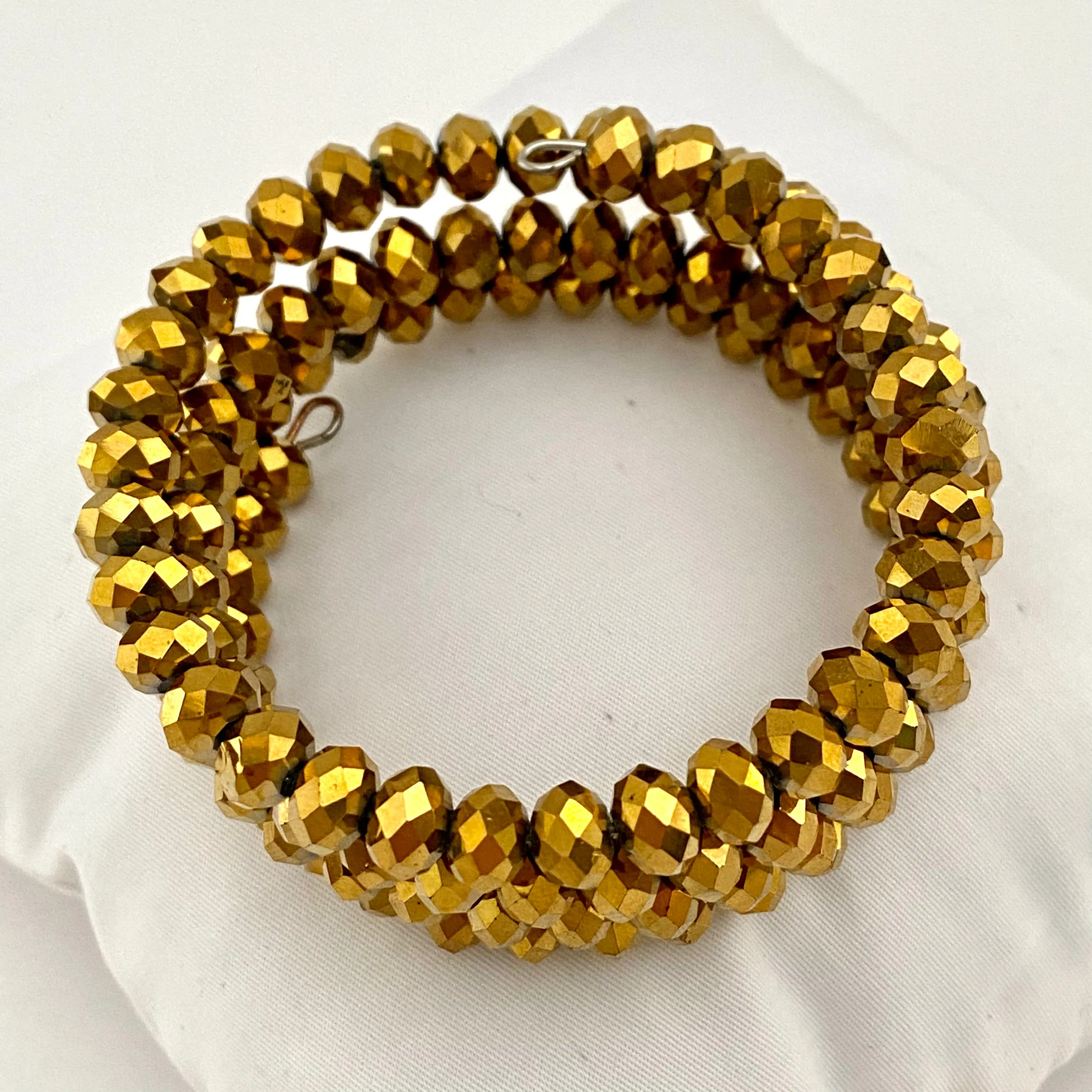 1940s Glass Bead Coil Bracelet