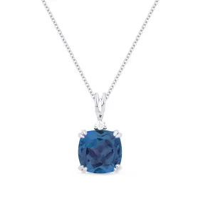 2.05ct London Blue Topaz 16"Pendant Necklace in 14K White Gold