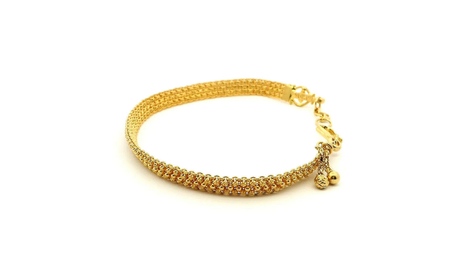 22ct Yellow Gold Ladies Bracelet with Filigree Work Design & U-Hook Clasp | Elegant and Timeless Jewellery