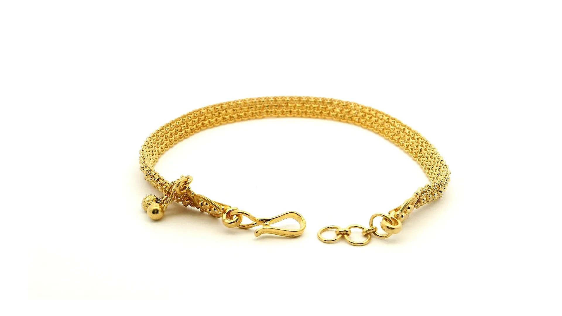 22ct Yellow Gold Ladies Bracelet with Filigree Work Design & U-Hook Clasp | Elegant and Timeless Jewellery