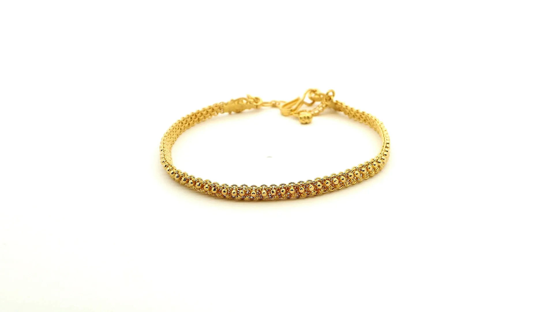 22ct Yellow Gold Ladies Bracelet with Filigree Work Design & U-Hook Clasp - Elegant Luxury Jewellery