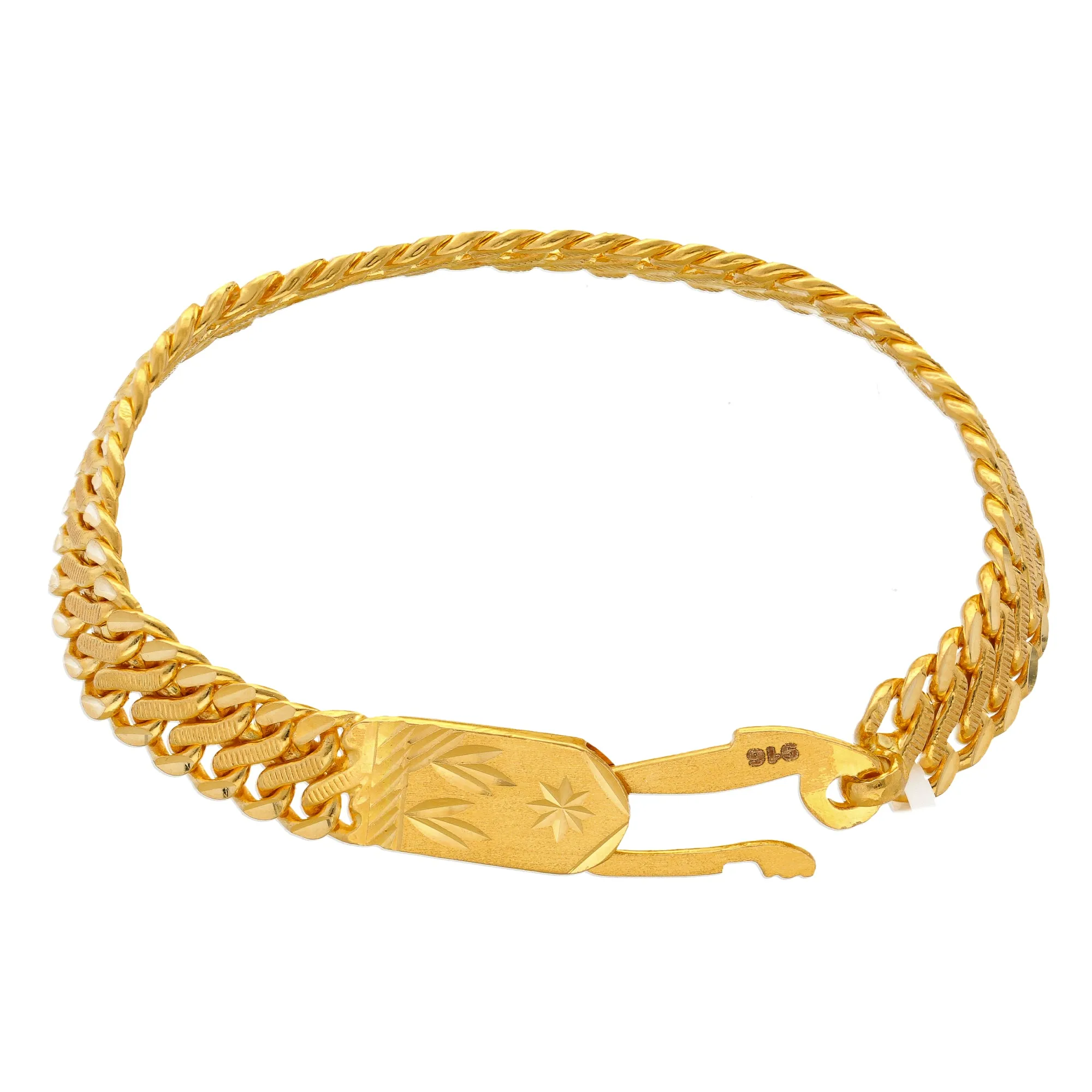 22K Yellow Gold Men's Chain Link Bracelet  (92.5gm)