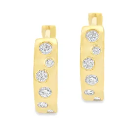 .38ct 14k Yellow Gold Diamond Hoop Earrings