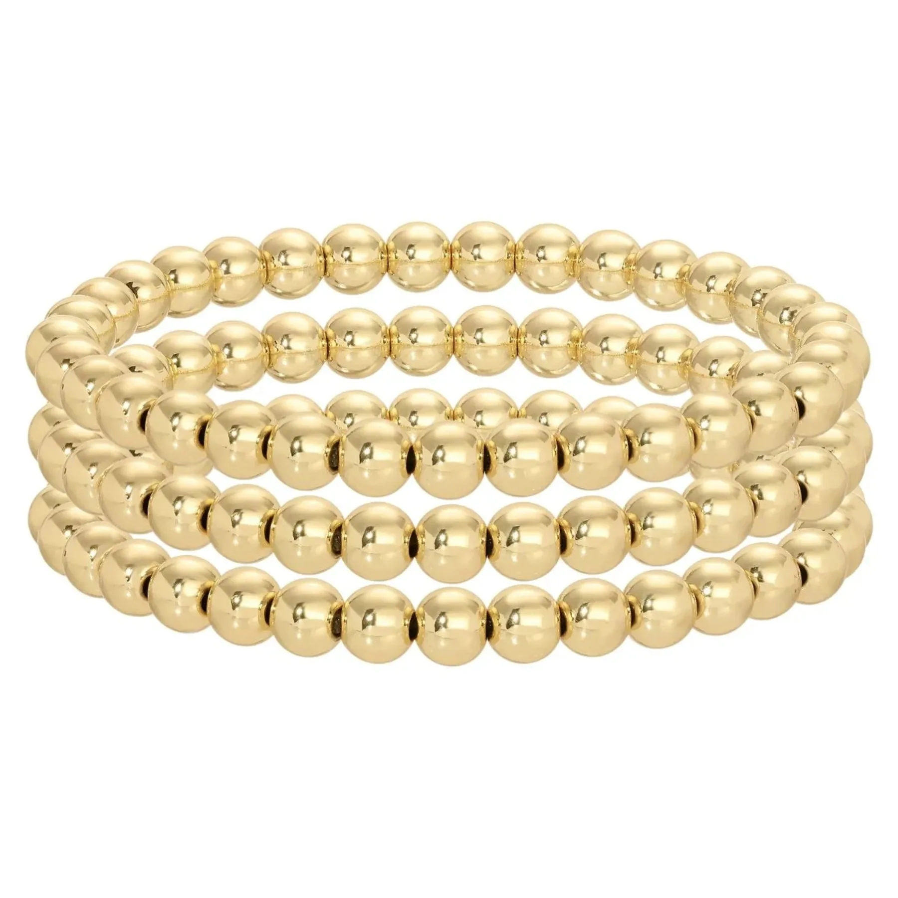 6mm Gold Bead Stretch Bracelets