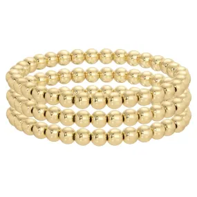 6mm Gold Bead Stretch Bracelets