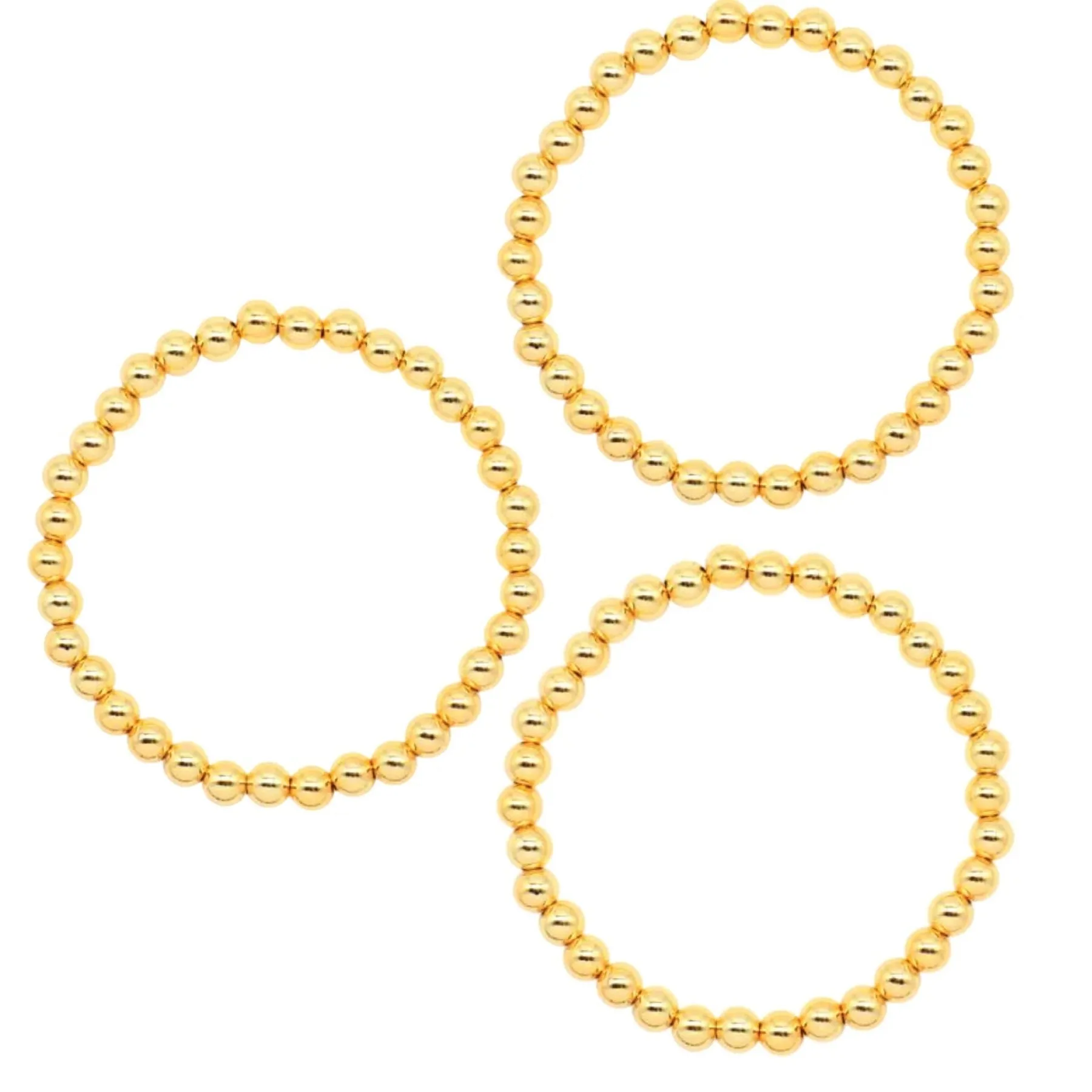 6mm Gold Bead Stretch Bracelets