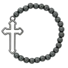 6mm Hematite Stretch Bracelet Carded