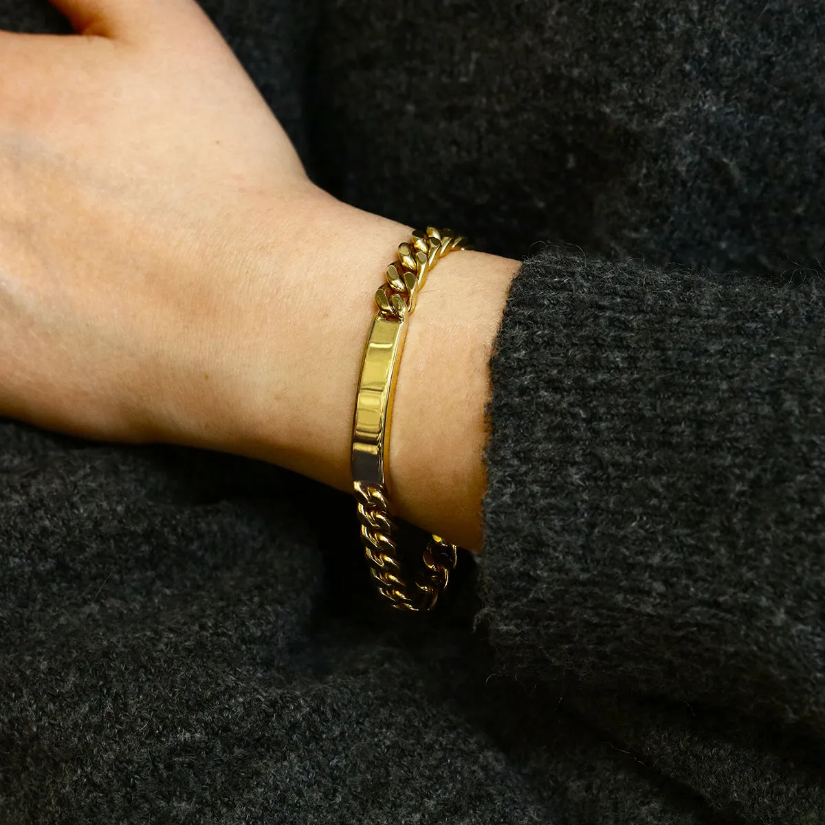 7.5" Identity Bracelet | Pre-Loved Heavy Gold | 9K Yellow Gold