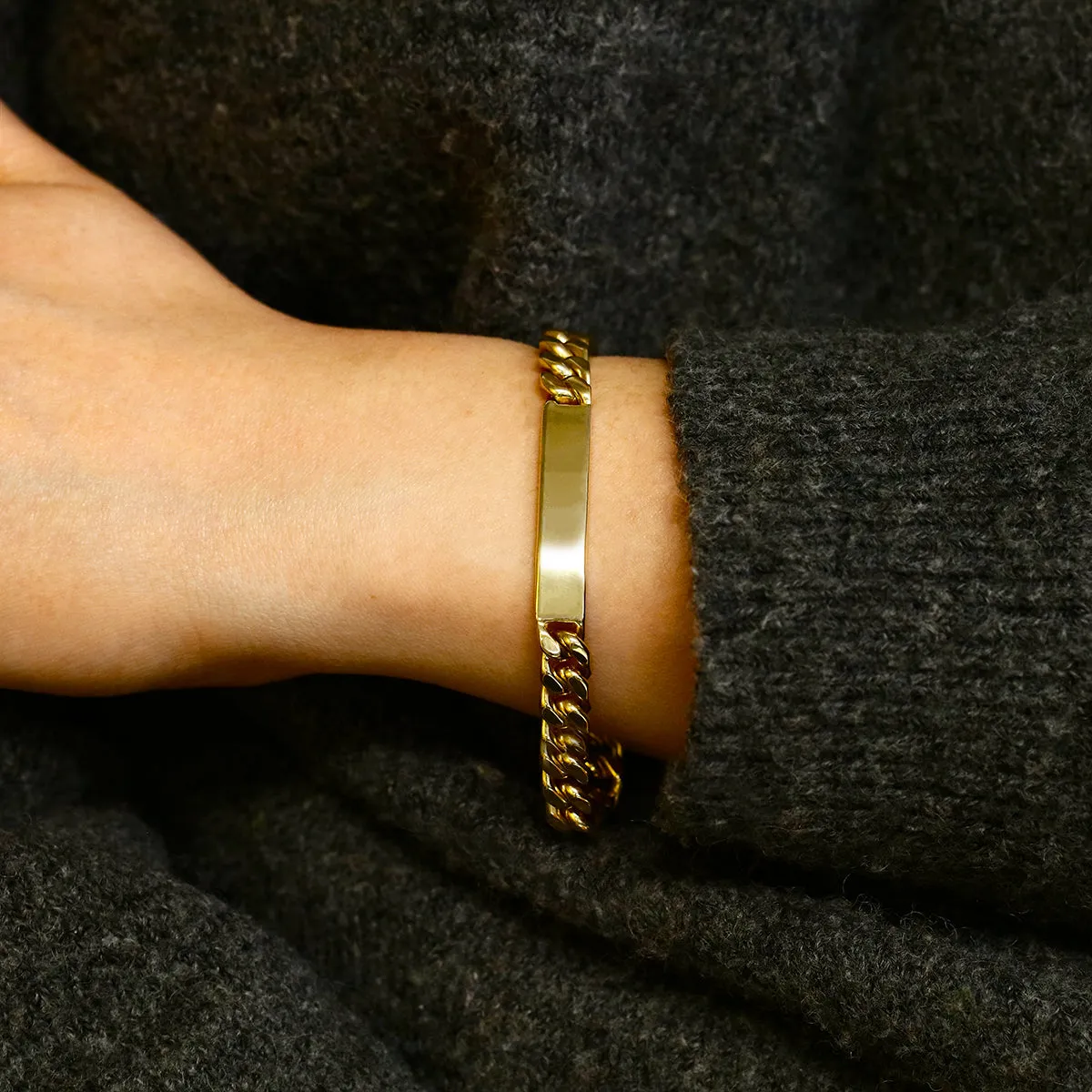 7.5" Identity Bracelet | Pre-Loved Heavy Gold | 9K Yellow Gold