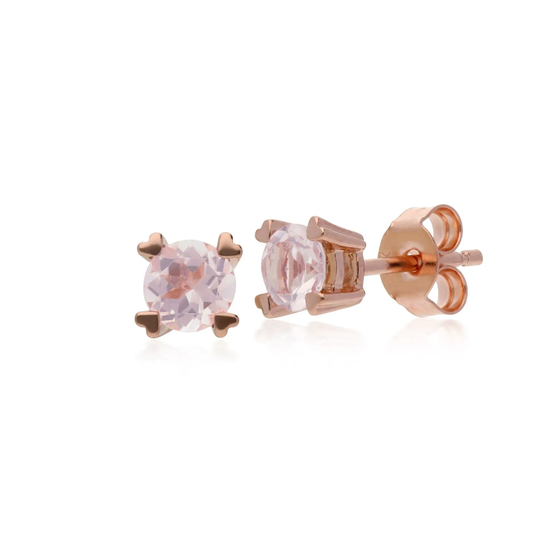 9 karat Rose Gold Rosenquarz Ohrstecker Ohrringe