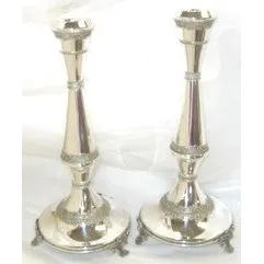 925 Sterling Silver Candlesticks 11" (Triple Legs) Made in Israel by ZADOK