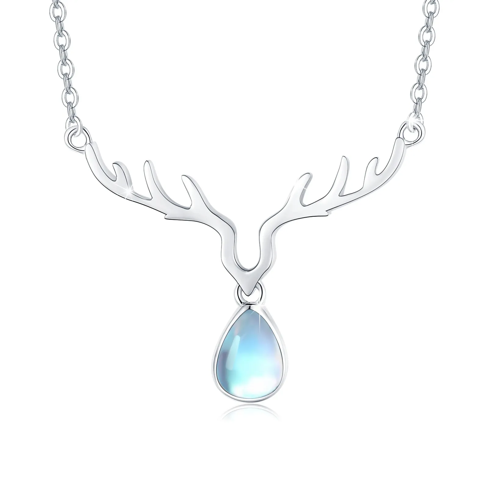 925 sterling silver deer antler necklace