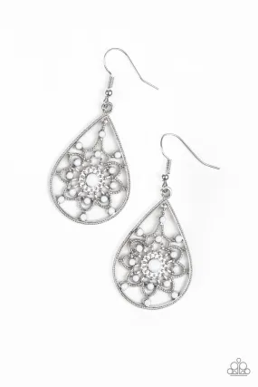 A Flair for Fabulous White Paparazzi Earrings