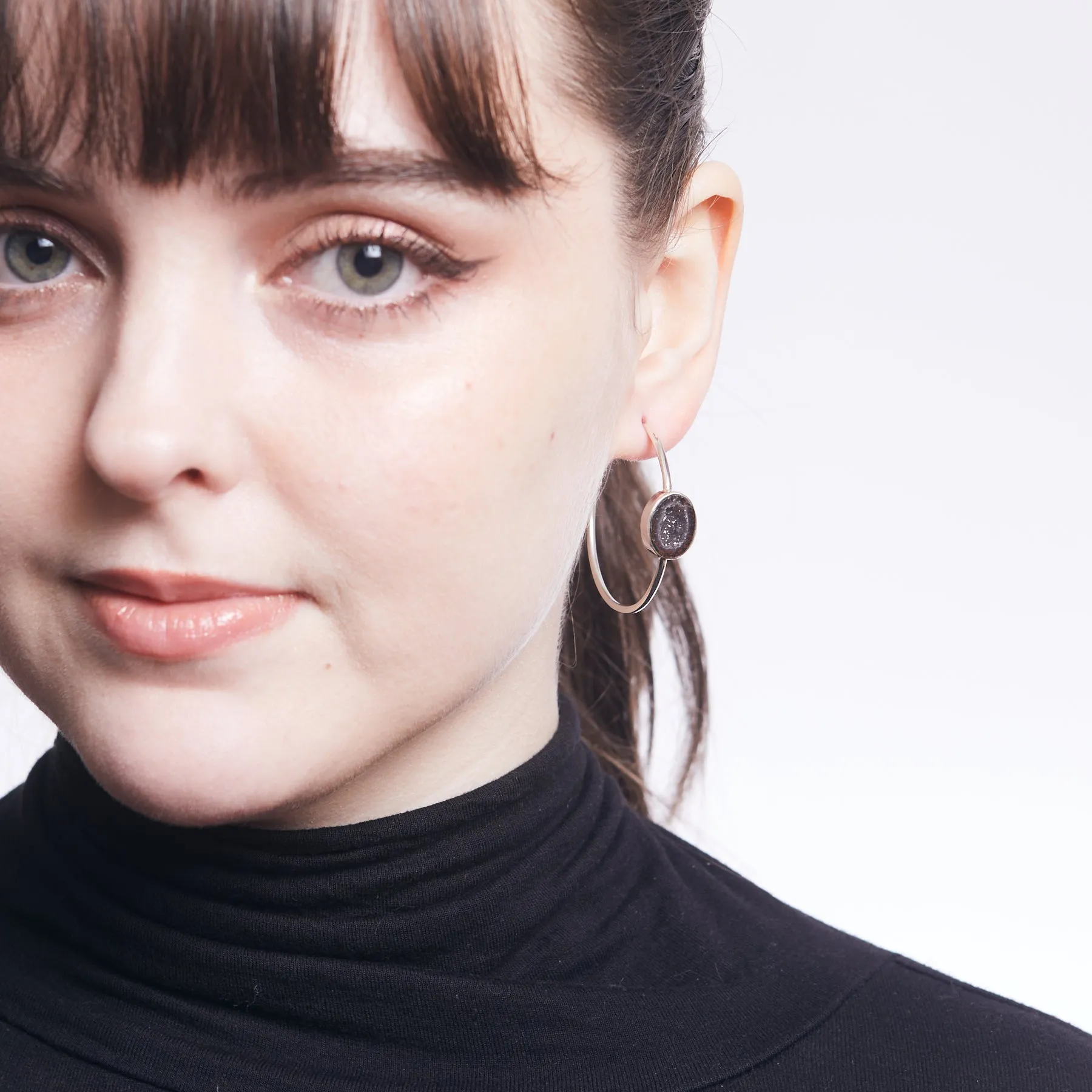 Agate Geode Hoop Earrings