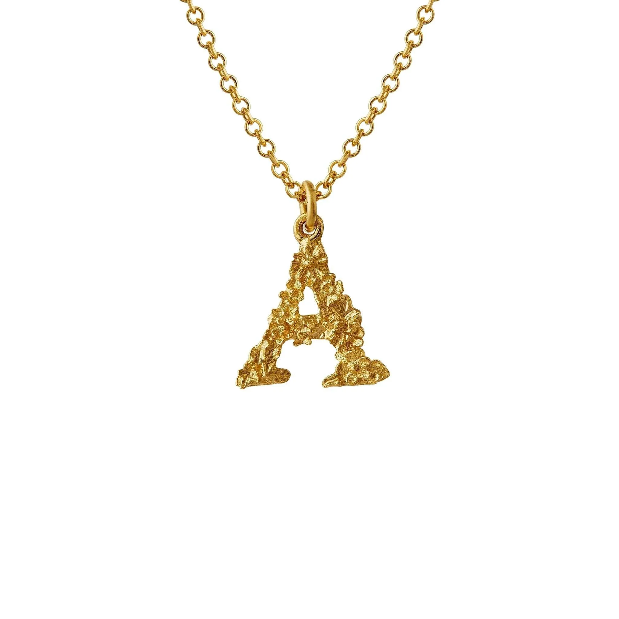 Alex Monroe 18ct Teeny Tiny Floral Letter A