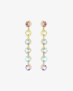 Amalfi Hexagon Cut Pastel Midi Drop Earrings