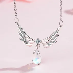 Angel Wing Moonstone Necklace