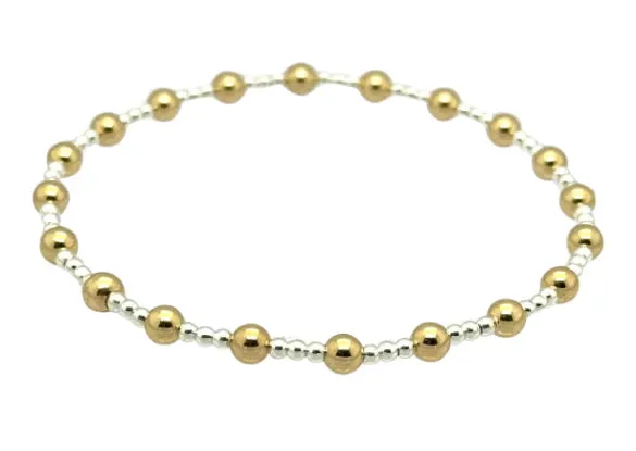 Angelina 14k Gold Filled Two Tone Beaded Bracelet