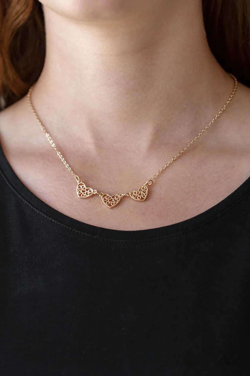 Another Love Story Gold Paparazzi Necklace