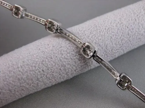 ANTIQUE 2.25CTW DIAMOND 18KT WHITE GOLD PAVE FILIGREE BRACELET 6MM WIDE #16473