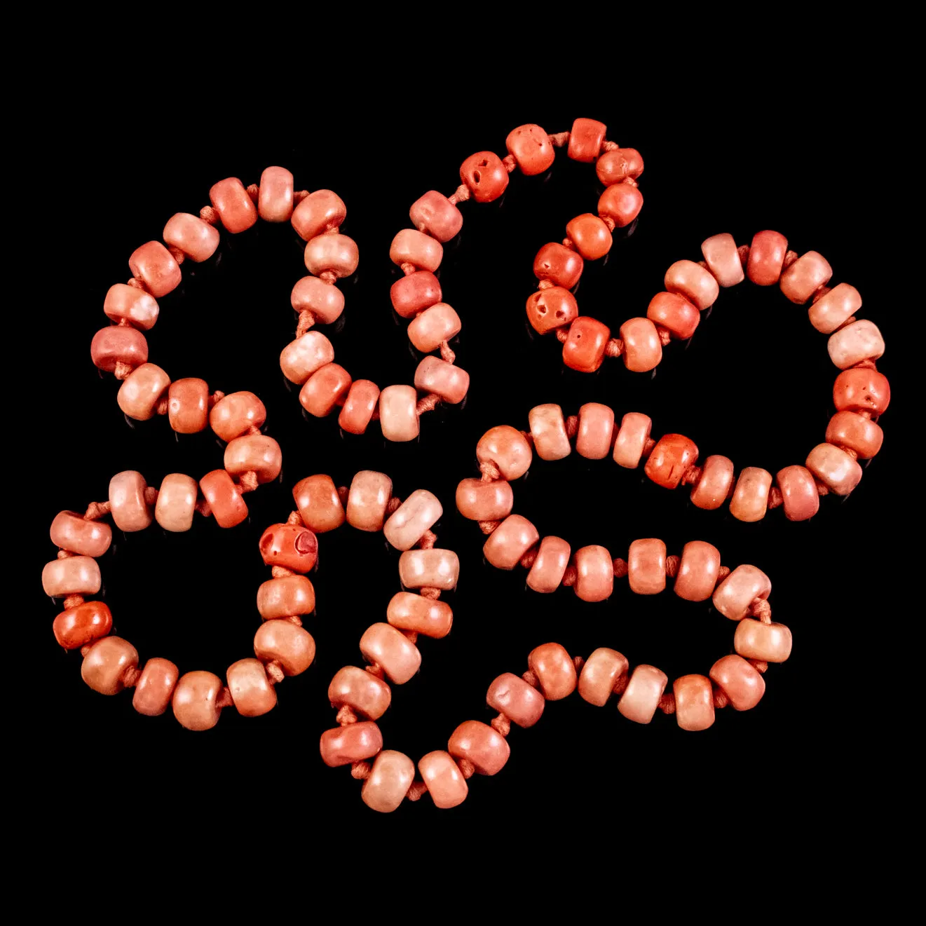 Antique Victorian Coral Bead Necklace Circa 1880