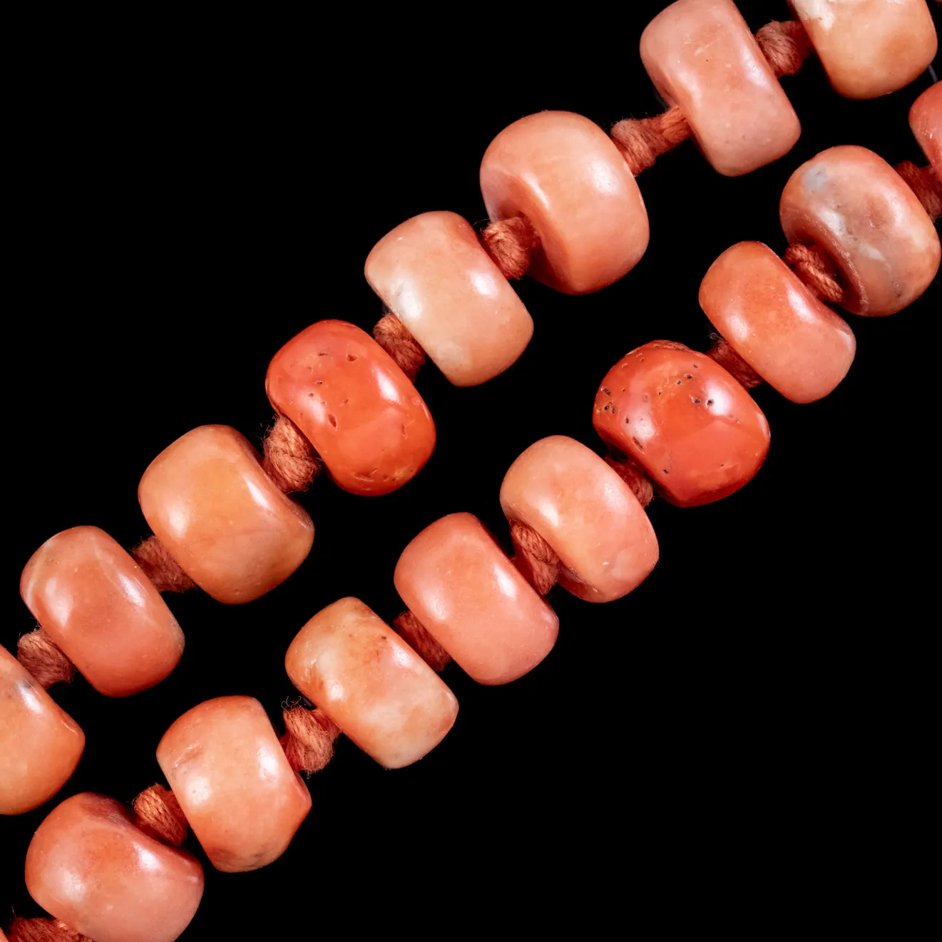 Antique Victorian Coral Bead Necklace Circa 1880